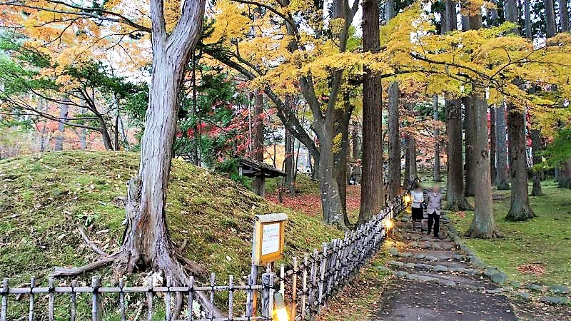 観光名所函館市の紅葉ライトアップ 香雪園 は北海道で唯一の国指定文化財庭園