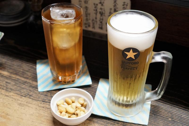 独酌三四郎　ビール・とうきび茶・酢豆